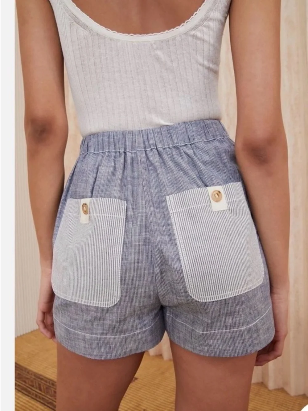 Ulla Johnson Gracie Granite Stripe Shorts